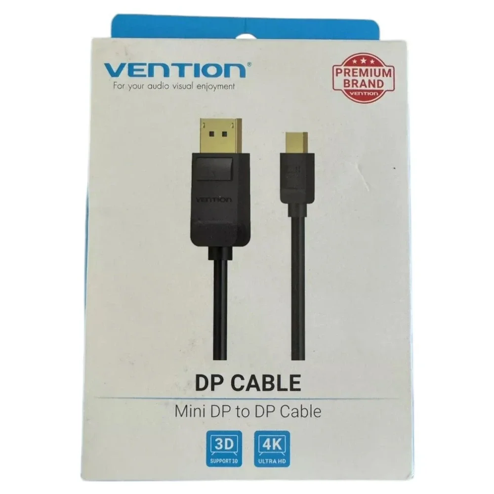 VENTION DP CABLE Mini DP to DP Cable 3D 4K PVC Display Port Audio Visual (NEW)